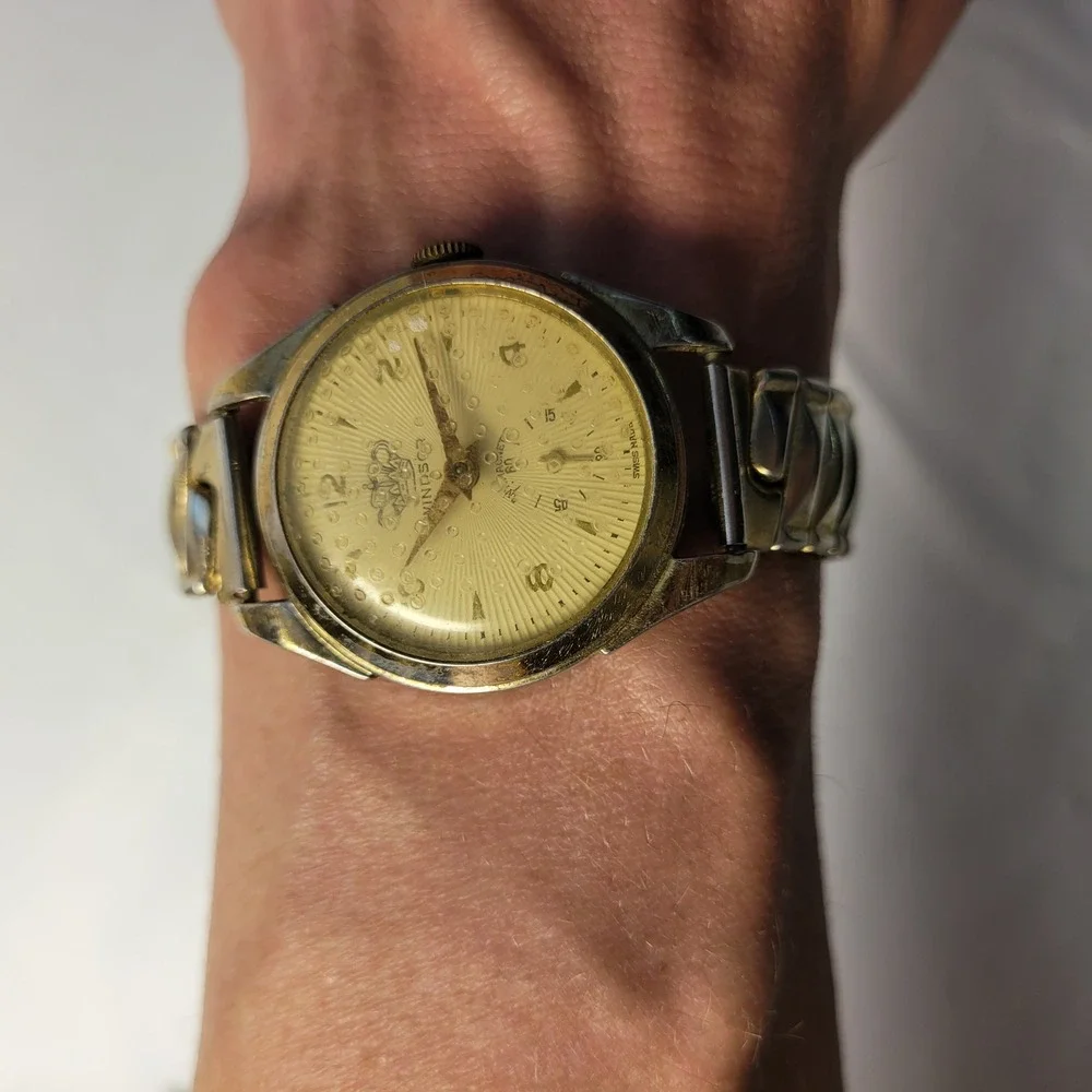 Windsor Watch Mechanical‎ Swiss Made Two-Tone Expansion Band Vintage